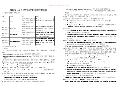 模块五unit2现在分词用法与高考题练习