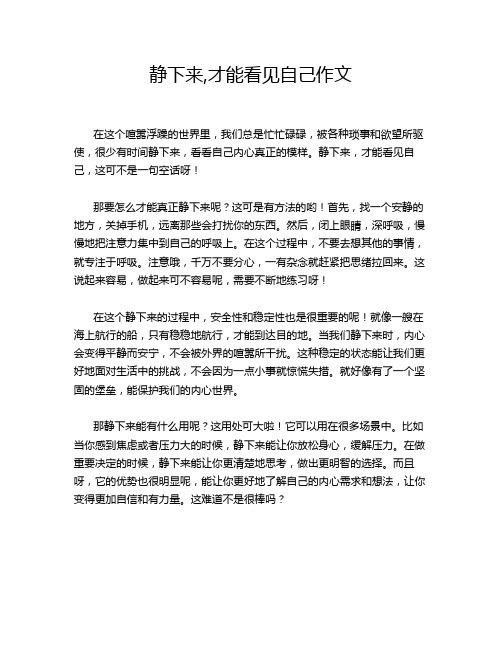 静下来,才能看见自己作文