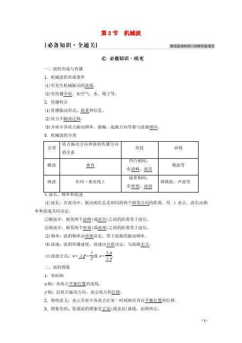 2022届高考物理一轮复习第14章振动波动电磁波相对论第2节机械波教案新人教版20210318115