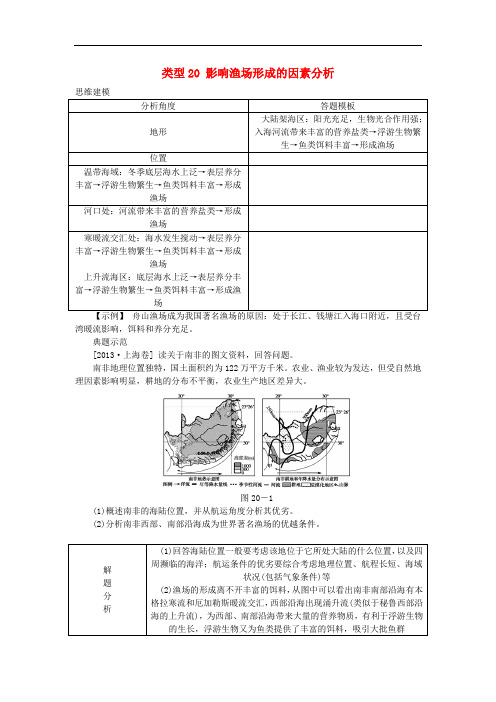 高考地理特色讲练 类型20 影响渔场形成的因素分析