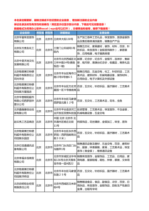 新版北京市金银珠宝首饰工商企业公司商家名录名单联系方式大全136家