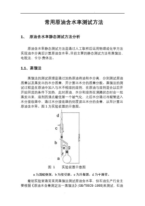 常用原油含水率测试方法