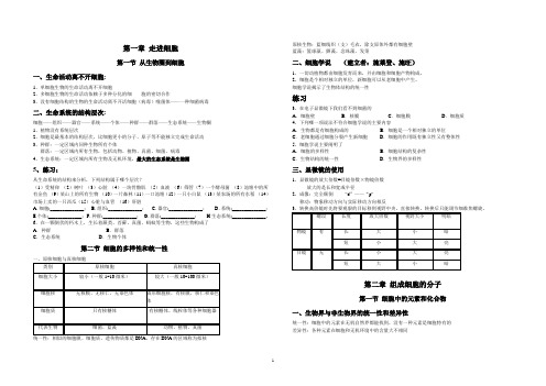 第一、二章复习提纲