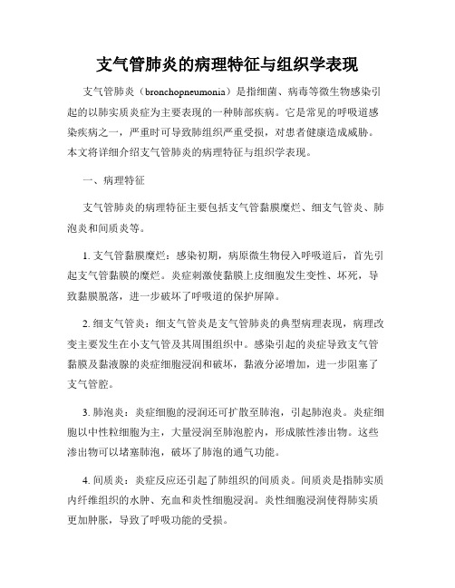 支气管肺炎的病理特征与组织学表现