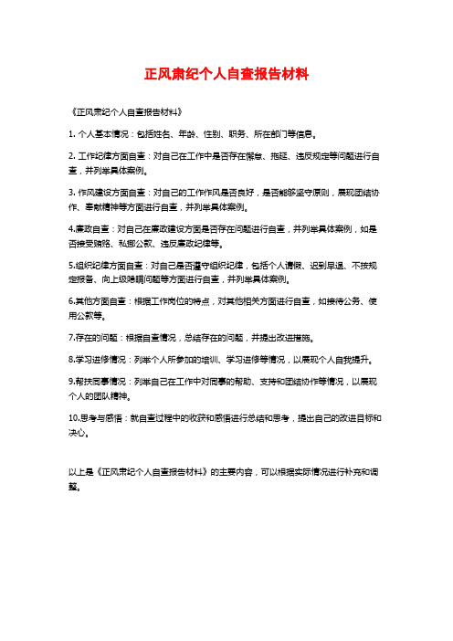 正风肃纪个人自查报告材料 (2)