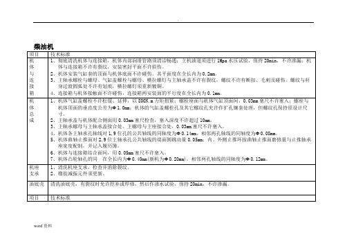 柴油机大修标准参考资料