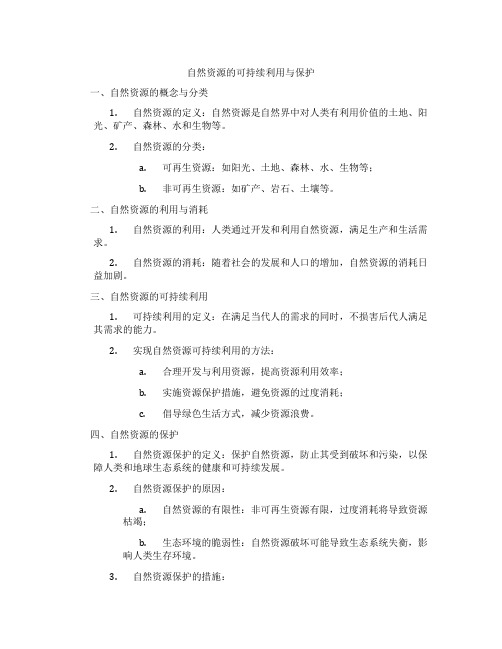 自然资源的可持续利用与保护