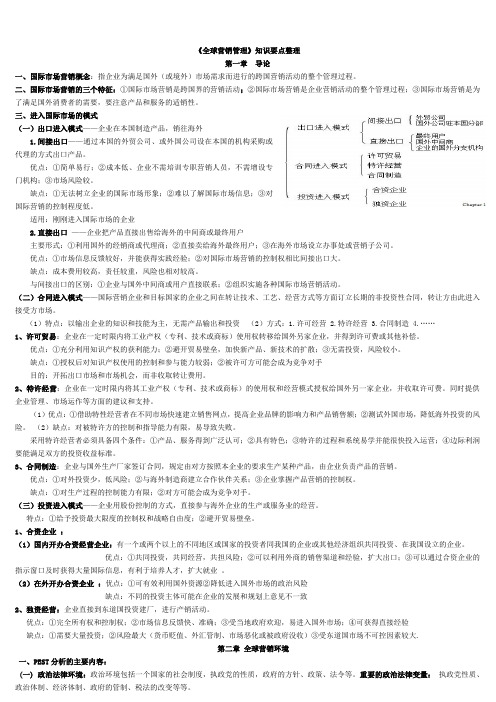 《全球营销管理》知识要点整理