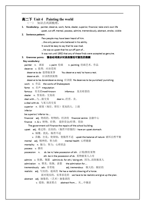 沪教版牛津英语高二下Unit知识点讲解练习