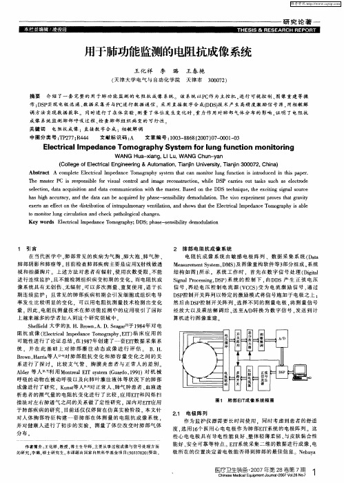 用于肺功能监测的电阻抗成像系统