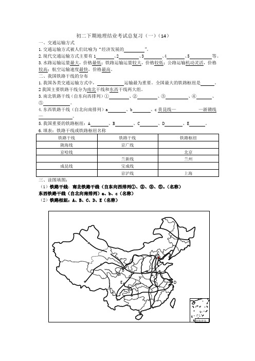 初二下期地理结业考试总复习(一)(14)