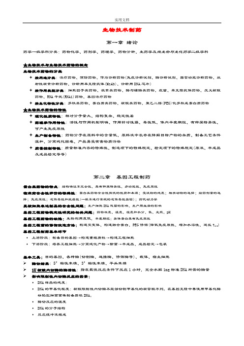 生物技术制药重点及名词解释