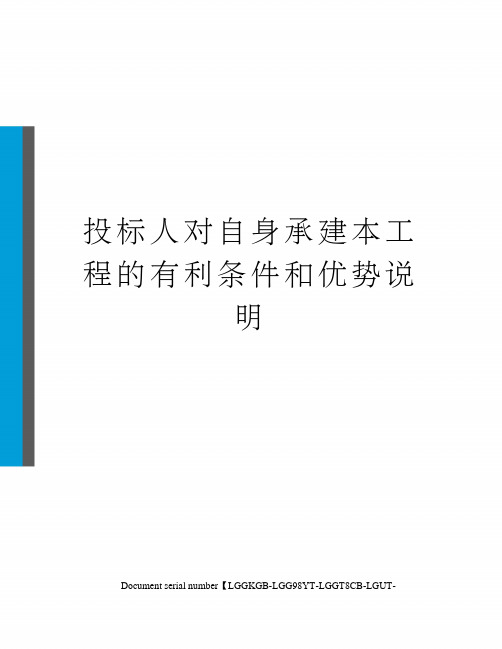 投标人对自身承建本工程的有利条件和优势说明