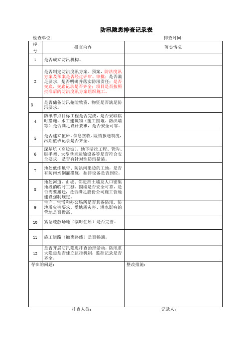 防汛专项检查表