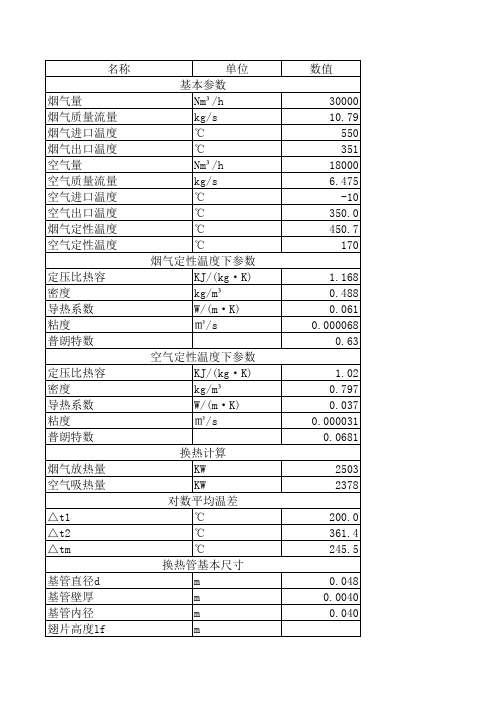 气气热管换热器模板 