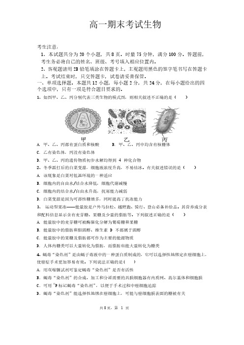 邵阳市第二中学2022-2023学年高一下学期期末考试生物试卷(PDF版,含解析)