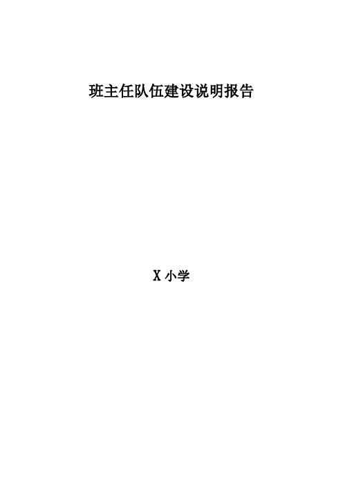 班主任队伍建设说明报告