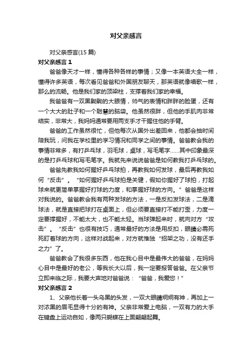 对父亲感言