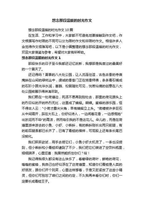 想念那段温暖的时光作文10篇