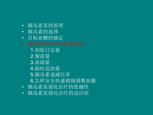 怎样利用胰岛素泵调节血糖ppt课件