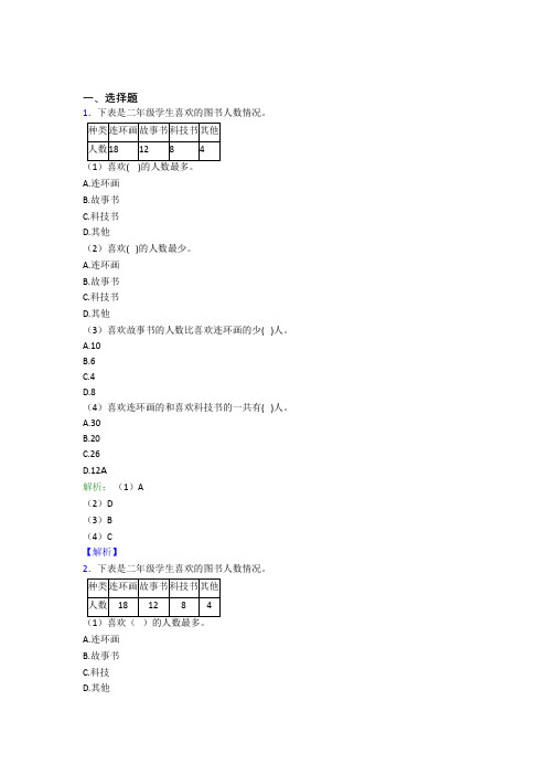 小学数学二年级下册第一单元测试题(含答案解析)