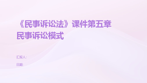 《民事诉讼法》课件第五章民事诉讼模式