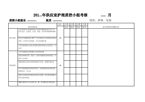 供应室质控表格