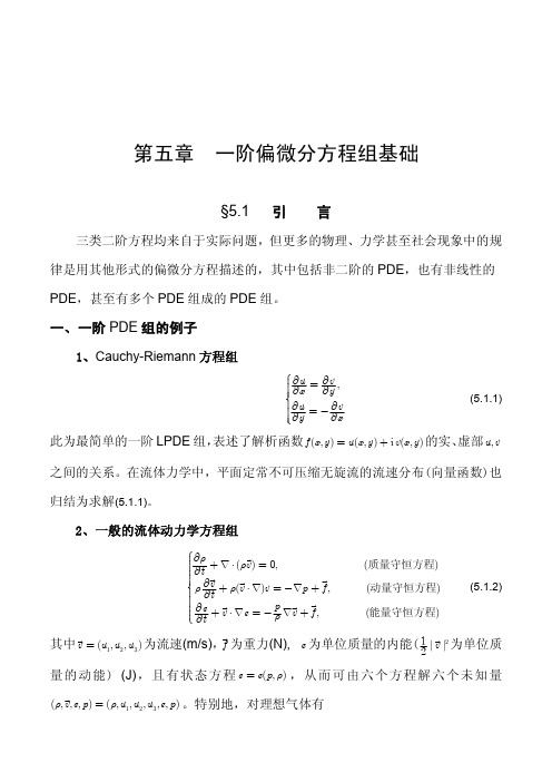 第五章一阶偏微分方程组基础