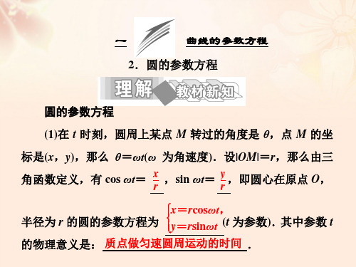 高中数学第二讲曲线的参数方程2圆的参数方程课件新人教A版选修4-4