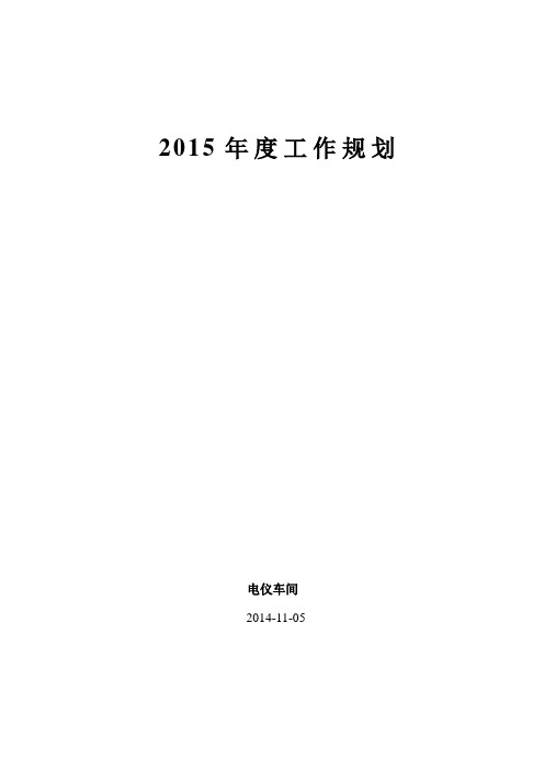 2015年工作规划