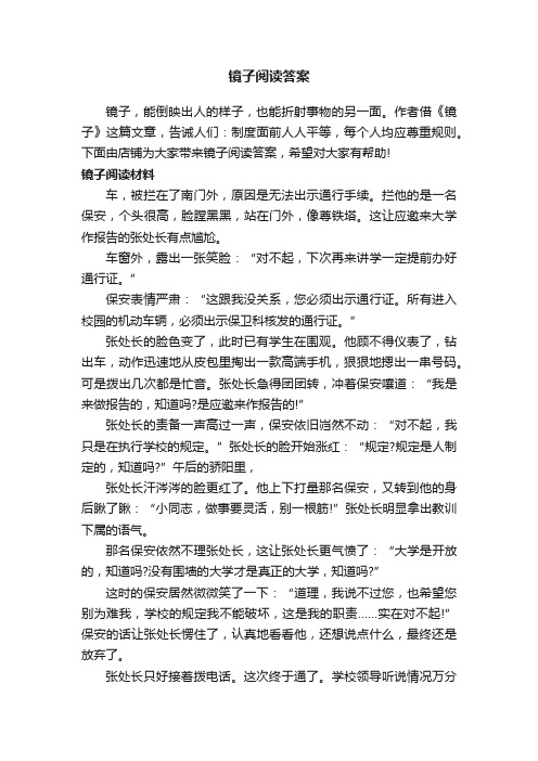 镜子阅读答案