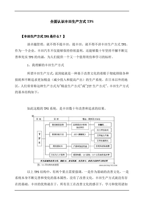 全面认识丰田生产方式TPS