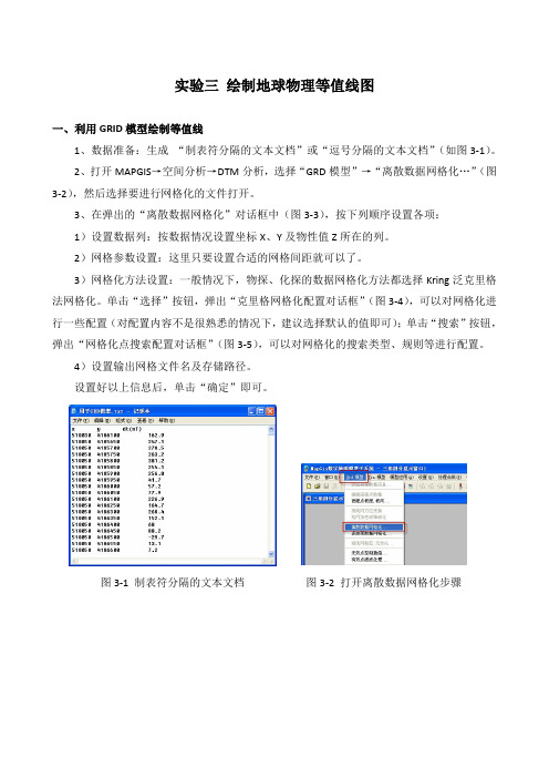 实验三 绘制地球物理等值线图