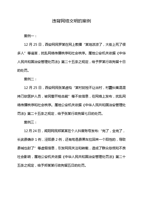 违背网络文明的案例