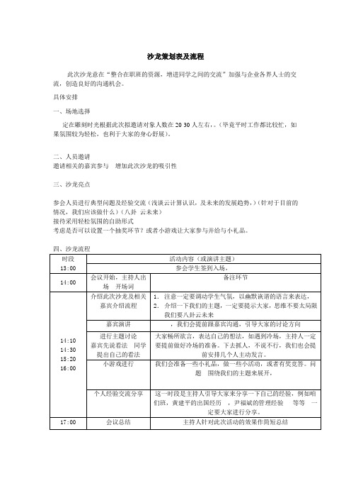 沙龙活动策划表及流程_2