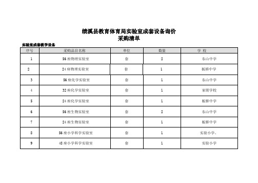 实验室成套设备采购清单doc