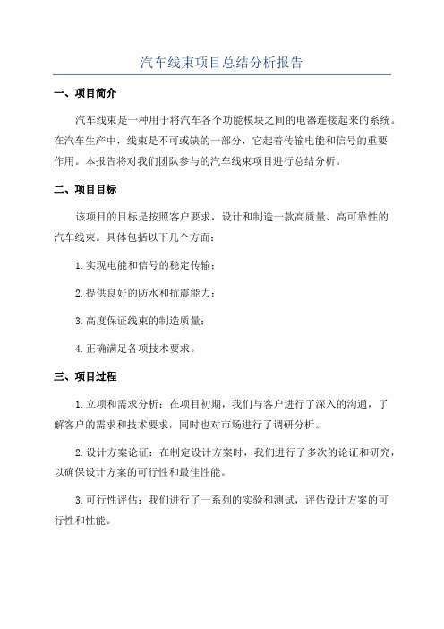 汽车线束项目总结分析报告