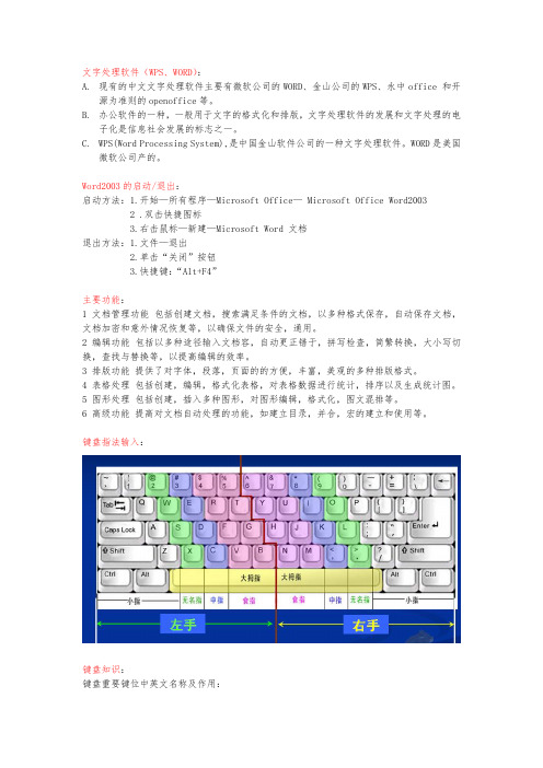 文字处理软件知识点梳理