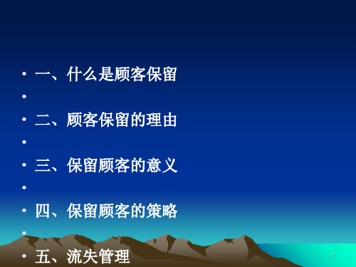 顾客保留的策略讲义(ppt32张)