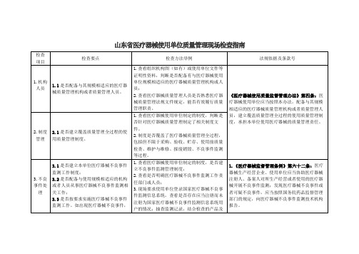 《山东省医疗器械使用单位质量管理现场检查指南》和《山东省医疗器械使用活动常见违法行为及处置措施指南》