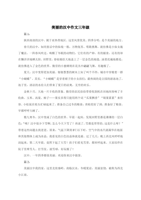 美丽的汉中作文300字三年级