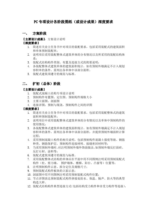 标杆地产集团     工程管理  东原集团PC专项设计各阶段图纸(或设计成果)深度要求(含样板图纸)