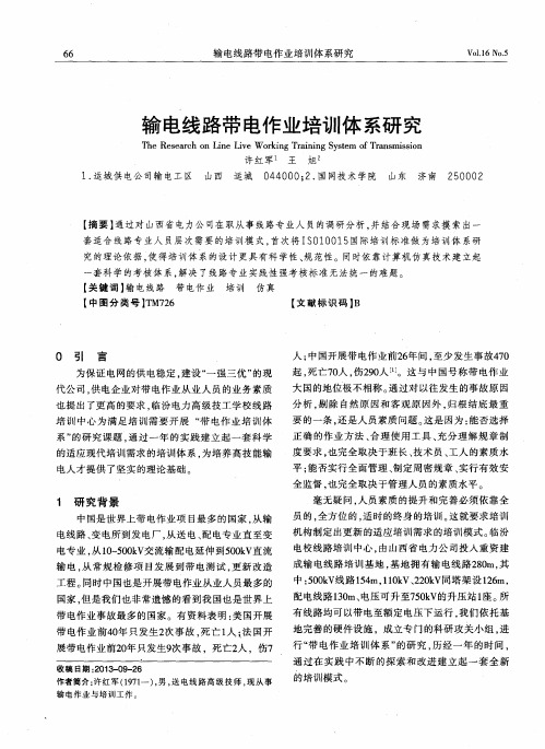 输电线路带电作业培训体系研究