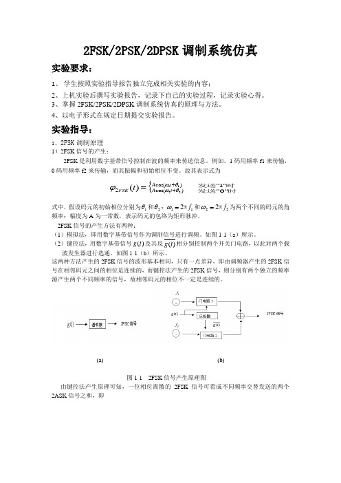 实验五(2FSK、2PSK、2DPSK调制系统仿真)