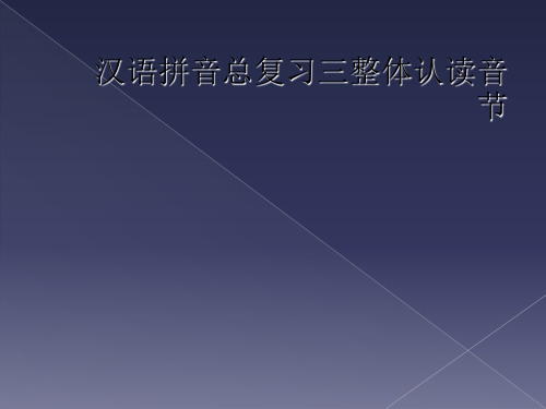 汉语拼音总复习三整体认读音节