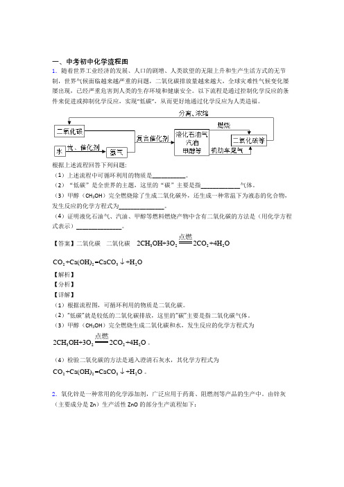 2020-2021中考化学专题《流程图》综合检测试卷含详细答案