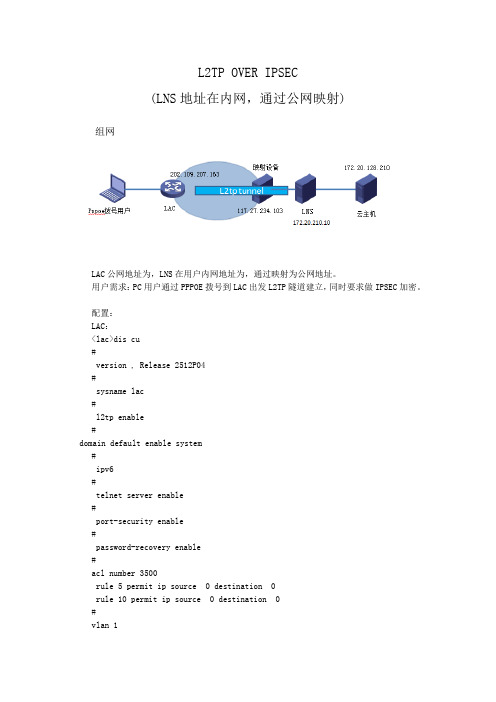 l2tpoveripsec(lns地址在内网,通过公网映射)