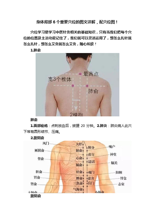 身体背部6个重要穴位的图文详解，配穴位图！