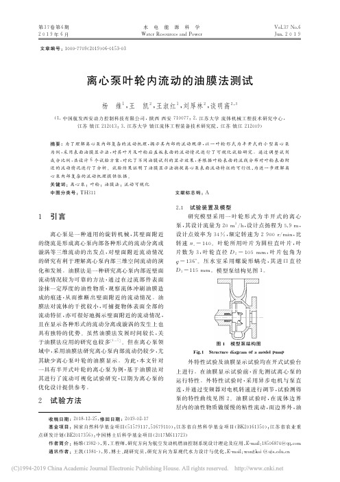 离心泵叶轮内流动的油膜法测试_杨维
