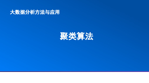 大数据分析方法与应用课件：聚类算法